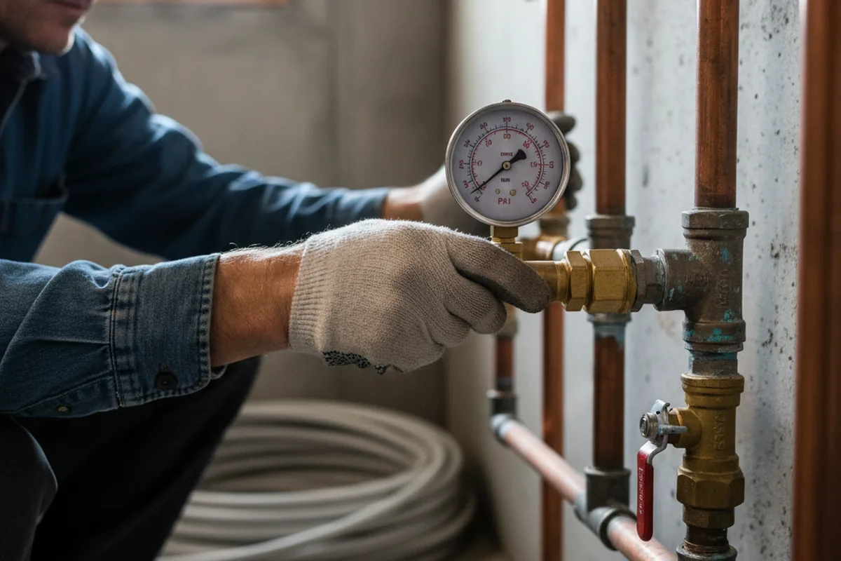 Pressure testing a repaired line during Water Line Repair in Oldfield