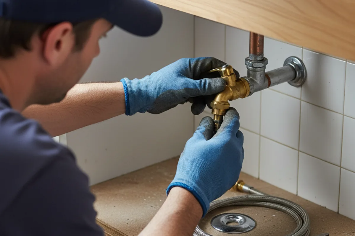 Shutoff valve and fitting work during Burst Pipe Repair in Oldfield
